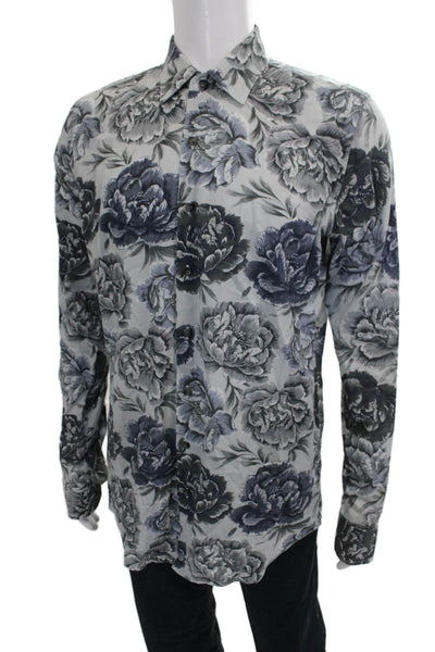 Proper Cloth Mens Multicolor Floral Cotton Long Sleeve Dress Shirt Size 16.5
