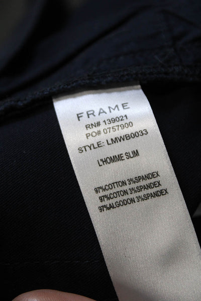 Frame Mens Slim Black Jeans Cotton Blend Button Size 34