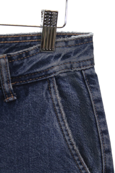 Zara Womens Straight Jeans Blue Mid Rise Button Fly Size 4