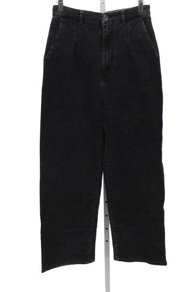 Loulou Studio Women Black Cotton High Rise Dress Pants Inseam 30 Size 25