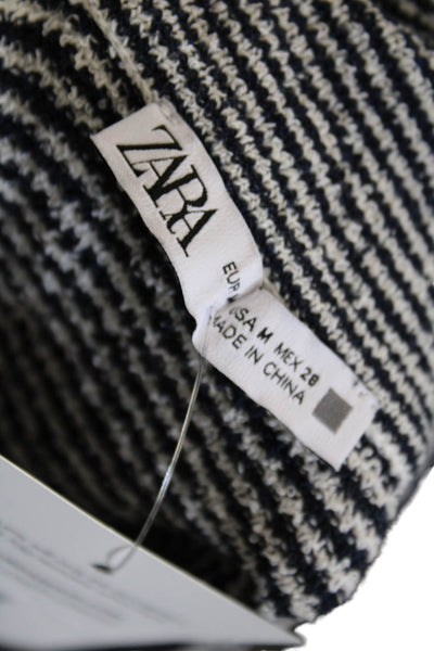 Zara Women Multicolor Striped Collared Basic Polo Sleeveless Size M