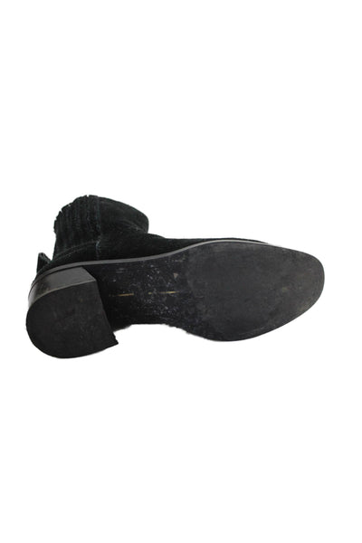 Dolce Vita Womens Suede Pleated Ankle Boots Black Size 7.5