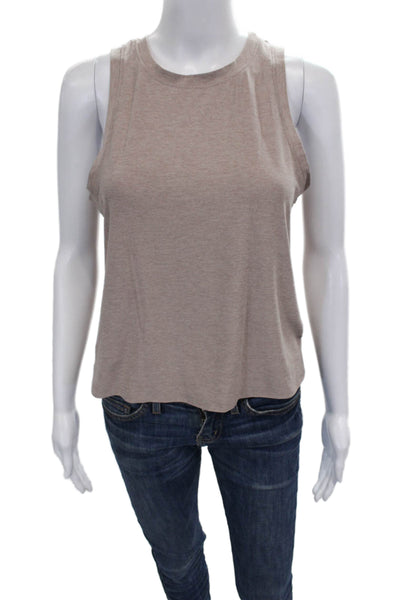 Beyond Yoga Women Basic Beige Sleeveless Tank Polyester Round Neck Size XS