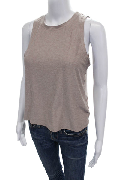 Beyond Yoga Women Basic Beige Sleeveless Tank Polyester Round Neck Size XS