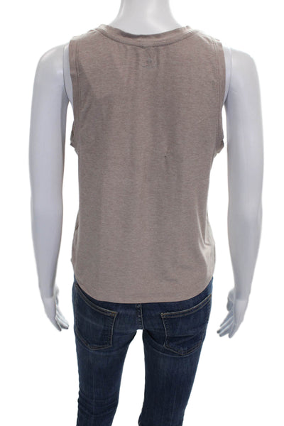 Beyond Yoga Women Basic Beige Sleeveless Tank Polyester Round Neck Size XS