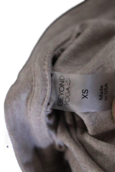 Beyond Yoga Women Basic Beige Sleeveless Tank Polyester Round Neck Size XS