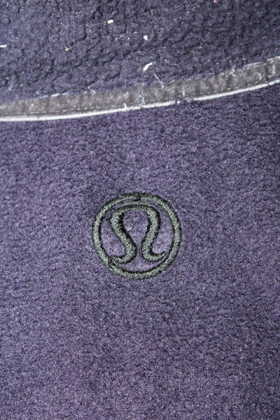 Lululemon Womens Blue Cotton Blend Track Jacket Hood Zip Size 4