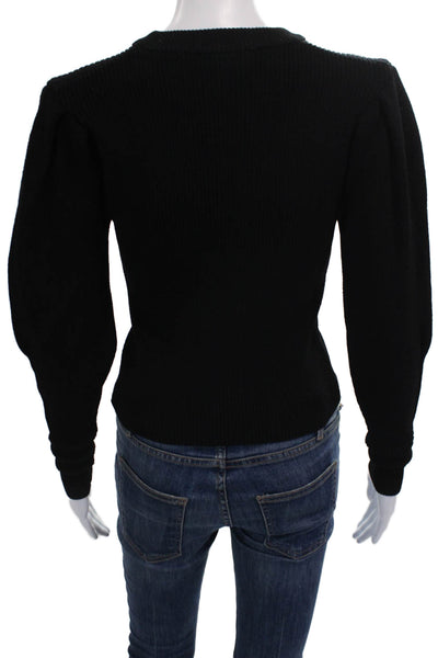 Zara Womens Pullover Sweater Black Viscose Crew Neck Long Sleeve Size S