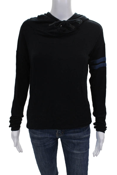 Splits 59 Women Cowl Neck Black Modal Pullover Long Sleeve Size S