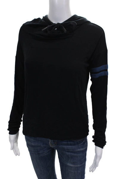 Splits 59 Women Cowl Neck Black Modal Pullover Long Sleeve Size S