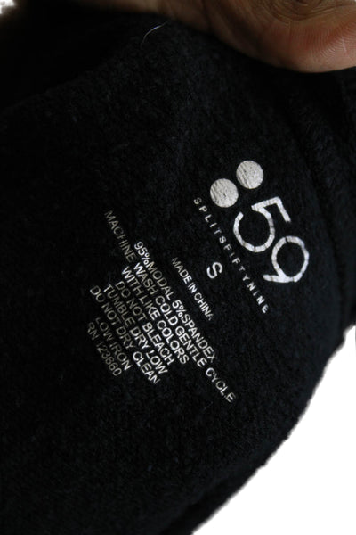 Splits 59 Women Cowl Neck Black Modal Pullover Long Sleeve Size S
