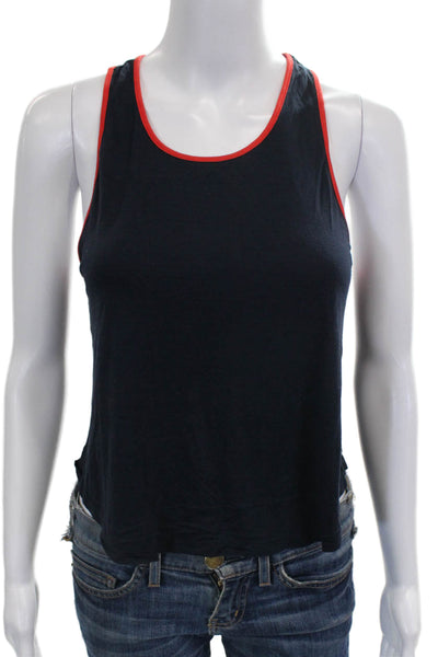 Splits 59 Women Basic Blue Viscose Scoop Neck Sleeveless Tank Size S
