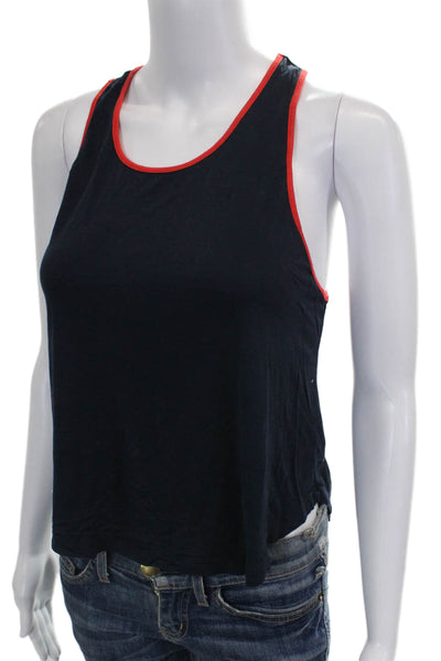 Splits 59 Women Basic Blue Viscose Scoop Neck Sleeveless Tank Size S