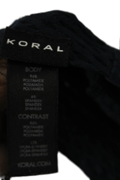 Koral Women Basic Sleeveless Tank Blue Polyamide Round Neck Size XS