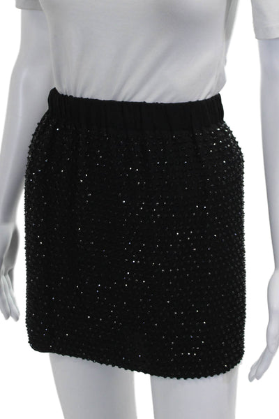 L Agence Women Pencil Skirt Black Silk Short Size XS
