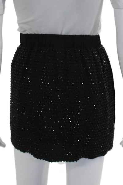 L Agence Women Pencil Skirt Black Silk Short Size XS