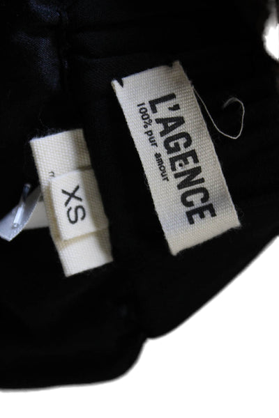 L Agence Women Pencil Skirt Black Silk Short Size XS