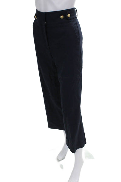 Veronica Beard Women Cropped Blue Linen Pants Size 00