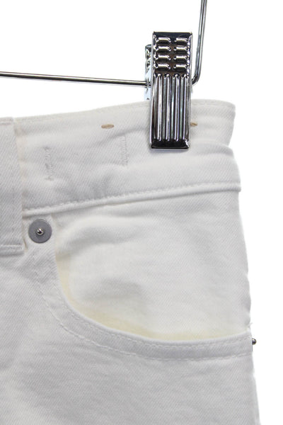 Madewell Womens High Rise Straight White Cotton Jeans Button Inseam 28 Size 24