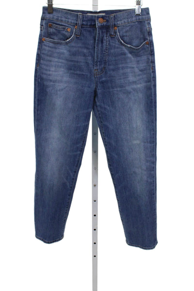 Madewell Womens High Rise Tapered Jeans Blue Cotton Blend Size 25