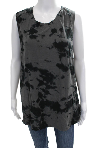 Lululemon Womens Gray Batik Scoop Neck Basic Tank Nylon Sleeveless Size M