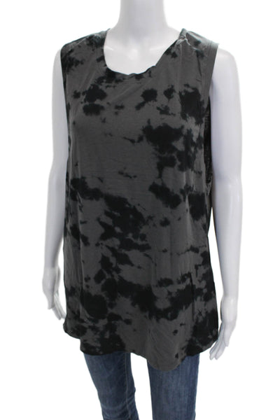 Lululemon Womens Gray Batik Scoop Neck Basic Tank Nylon Sleeveless Size M