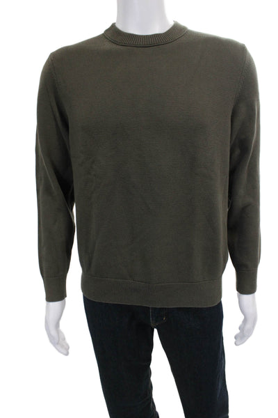 Buck Mason Mens Pullover Sweater Cotton Crew Neck Green Long Sleeve Size M