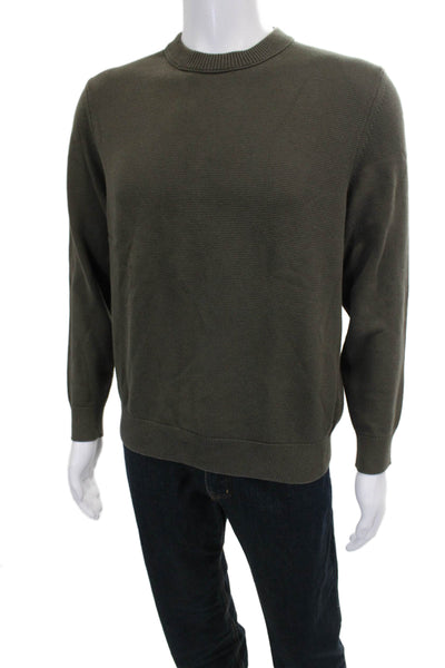 Buck Mason Mens Pullover Sweater Cotton Crew Neck Green Long Sleeve Size M