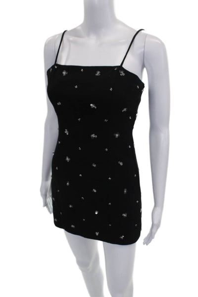Endless Rose Women Black Bodycon Dress Square Neck Sleeveless Zip Size S