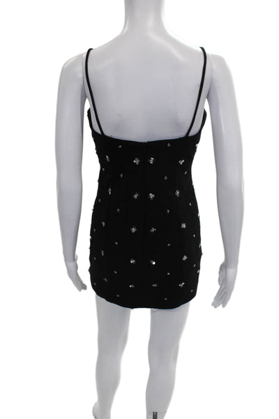 Endless Rose Women Black Bodycon Dress Square Neck Sleeveless Zip Size S