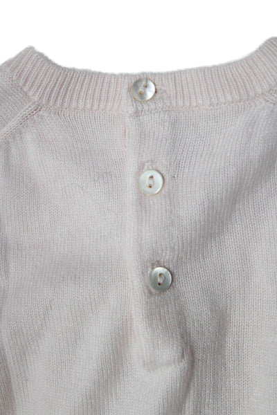 Chloe Girls Button Back Long Sleeve Crew Neck Sweater Pink Size 6 Months