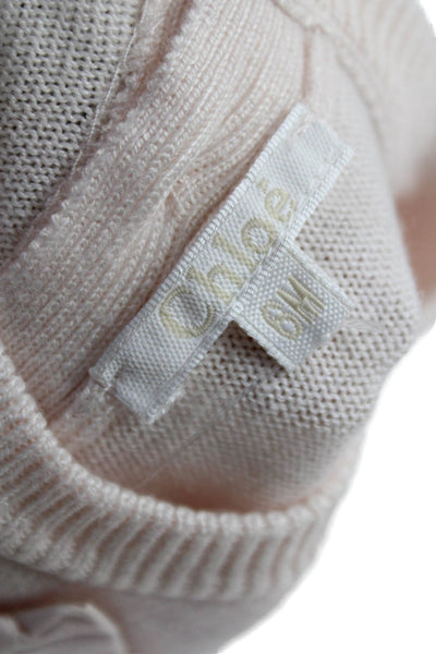 Chloe Girls Button Back Long Sleeve Crew Neck Sweater Pink Size 6 Months