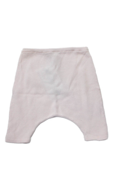 Bonpoint Girls Elastic Waistband Cropped Pants Pink Cotton Size 6 Months