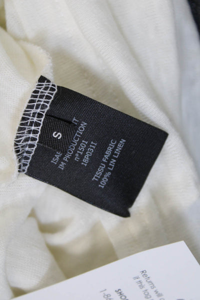 Isabel Marant Women Basic Linen V-Neck Sleeveless Tank White Size S