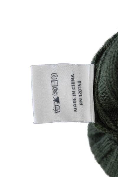 Alashan Women Merino Mock Neck Geometric Pullover Green Long Sleeve Size S