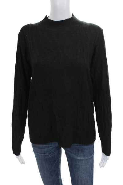 Renuar Womens Black Mock Neck Pullover Sweater Acrylic Size M