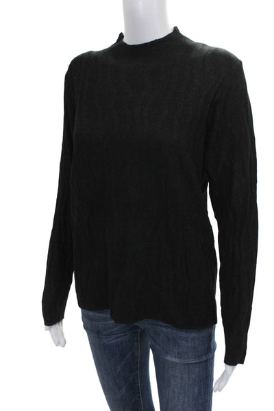 Renuar Womens Black Mock Neck Pullover Sweater Acrylic Size M