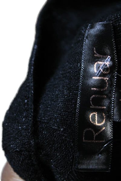 Renuar Women Pullover Sweater Black Mock Neck Long Sleeve Size L