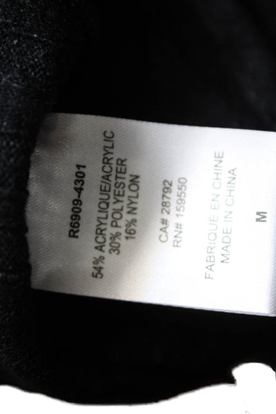 Renuar Women Pullover Sweater Black Mock Neck Long Sleeve Size L