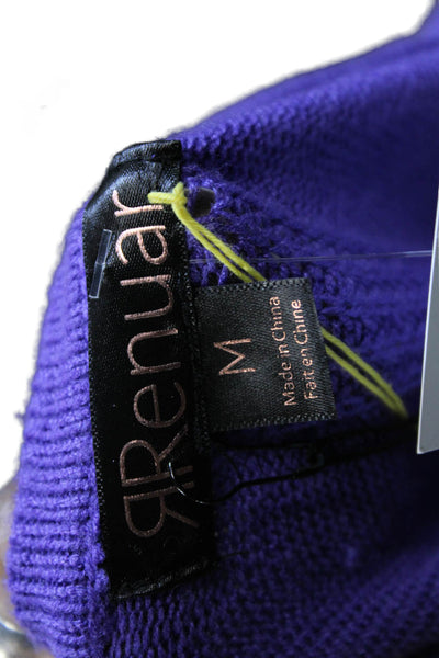 Renuar Women V-Neck Pullover Sweater Purple Long Sleeve Viscose Size M