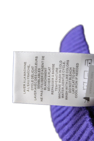 Renuar Women V-Neck Pullover Sweater Purple Long Sleeve Viscose Size M