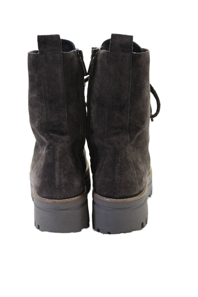 275 Central Womens Suede Lace Up Front Ankle Boots Gray Size 38 8
