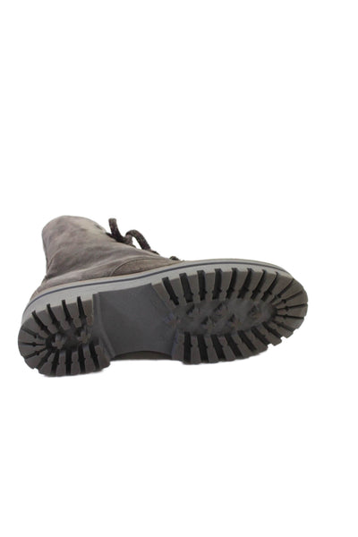 275 Central Womens Suede Lace Up Front Ankle Boots Gray Size 38 8