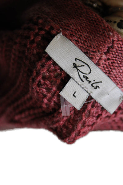 Rails Womens Red Pullover Sweater Crew Neck Long Sleeve Size L