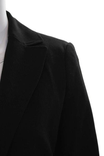 Max Studio Women Blazer Black Button Polyester Long Sleeve Size 6P