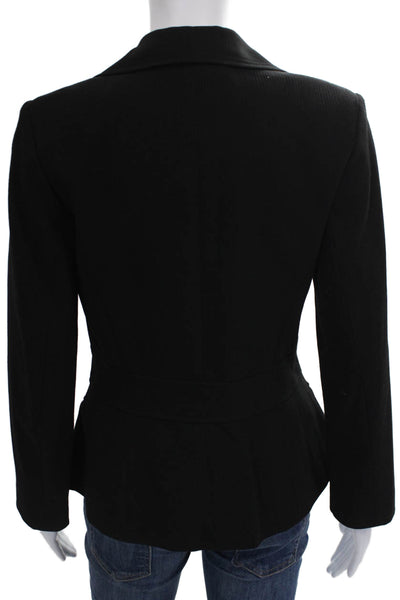 Max Studio Women Blazer Black Button Polyester Long Sleeve Size 6P