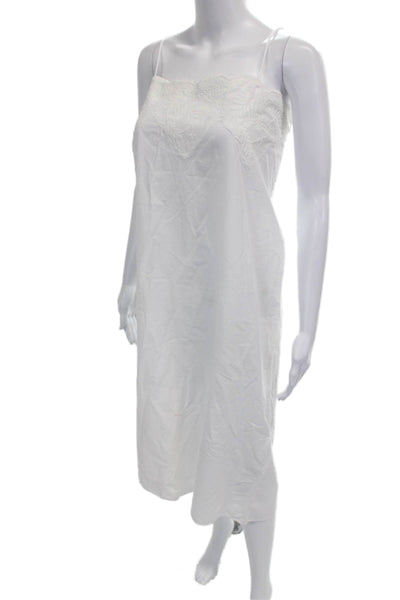 Zara Women Mid-Calf Full Slip Dress White Round Neck Size XL