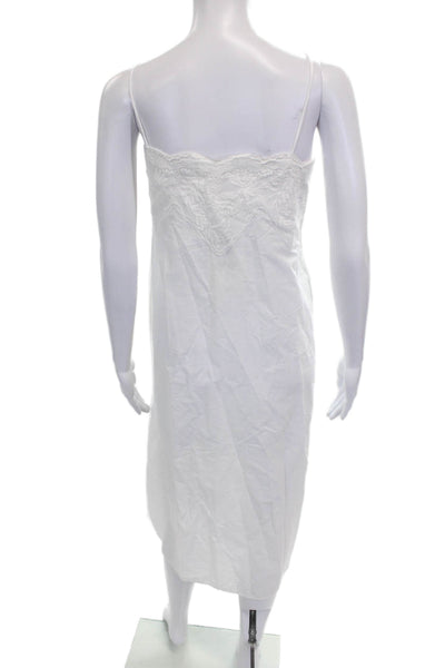 Zara Women Mid-Calf Full Slip Dress White Round Neck Size XL