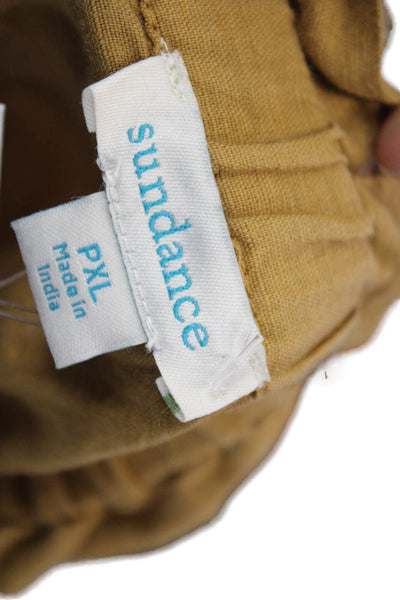 Sundance Womens Brown Linen Cargo Skirt Knee Length Button Size 2XL