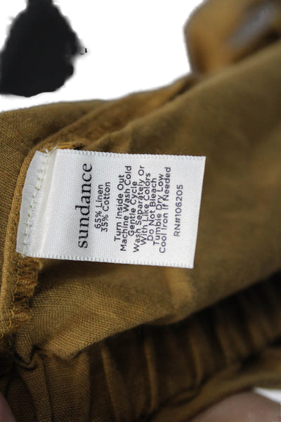 Sundance Womens Brown Linen Cargo Skirt Knee Length Button Size 2XL